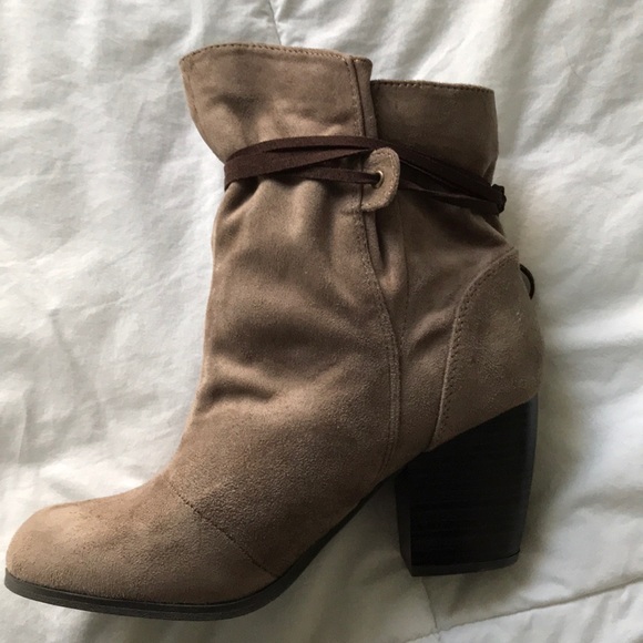 Quips Brown Suede Booties - Picture 1 of 8